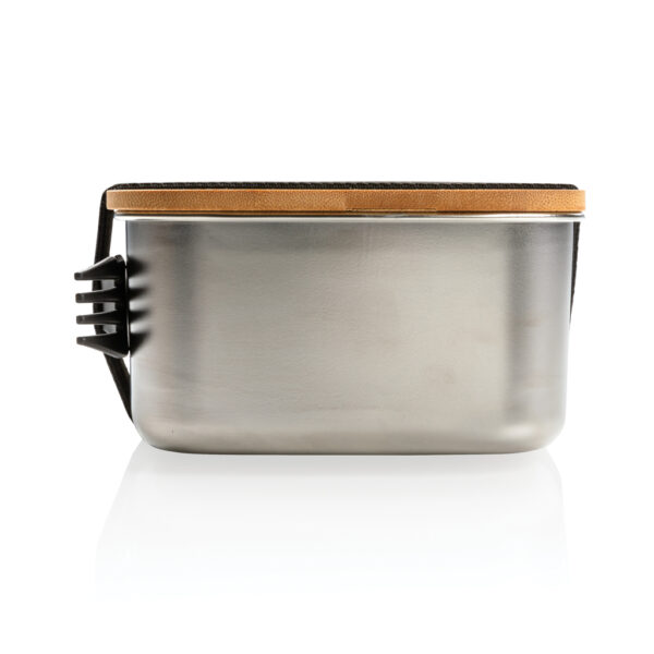 Stainless steel lunchbox with bamboo lid and spork - Home & Barware