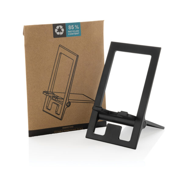 SnapStand RCS recycled plastic foldable phone stand - Black