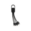 4-in-1 cable with carabiner clip - Black