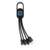 4-in-1 cable with carabiner clip - Black