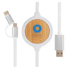 3-in-1 cable with 5W bamboo wireless charger - Chargers & Powerbanks