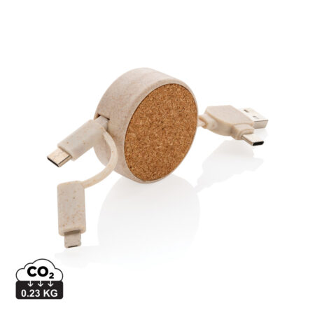 Cork and Wheat 6-in-1 retractable cable - Chargers & Powerbanks