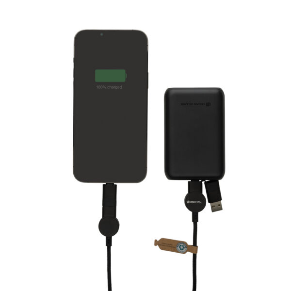 Oakland RCS recycled plastic 6-in-1 fast charging 45W cable - Black