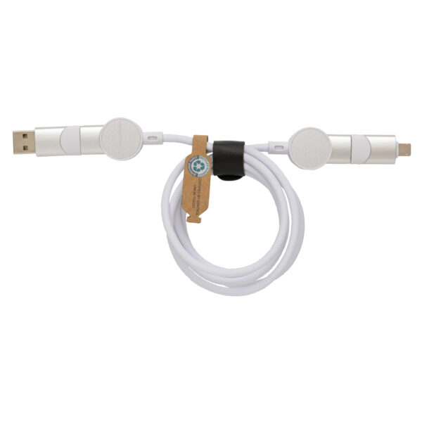 Oakland RCS recycled plastic 6-in-1 fast charging 45W cable - White