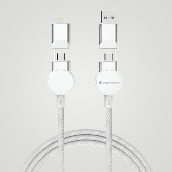 Oakland RCS recycled plastic 6-in-1 fast charging 45W cable - White