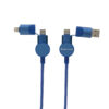 Oakland RCS recycled plastic 6-in-1 fast charging 45W cable - Blue