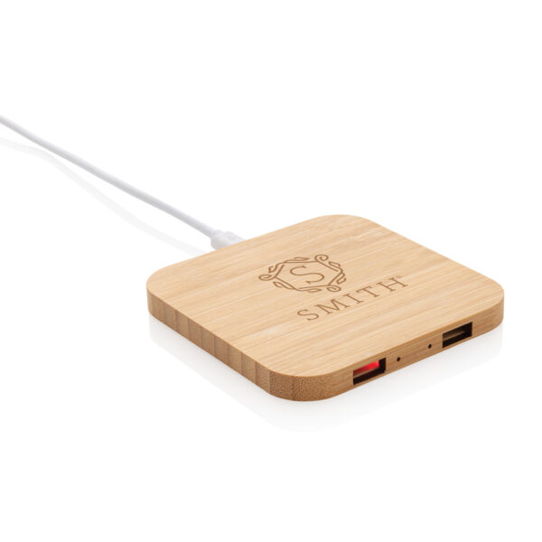 Bamboo 5W wireless charger with USB - Chargers & Powerbanks