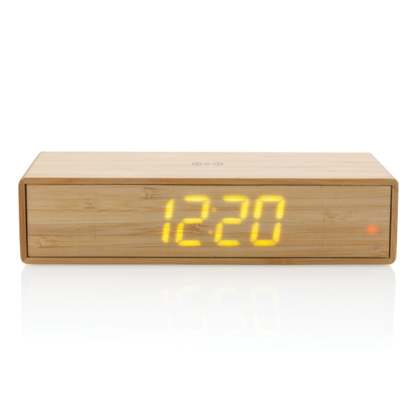 Bamboo alarm clock with 5W wireless charger - Chargers & Powerbanks