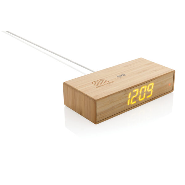 Bamboo alarm clock with 5W wireless charger - Chargers & Powerbanks