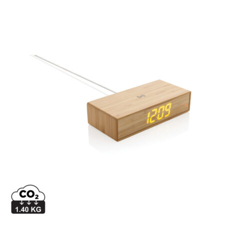 Bamboo alarm clock with 5W wireless charger - Chargers & Powerbanks