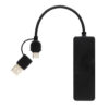 RCS recycled plastic USB hub with dual input - USBs