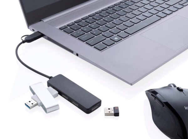 RCS recycled plastic USB hub with dual input - USBs