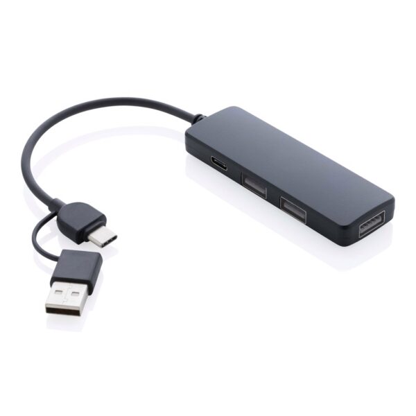 RCS recycled plastic USB hub with dual input - USBs