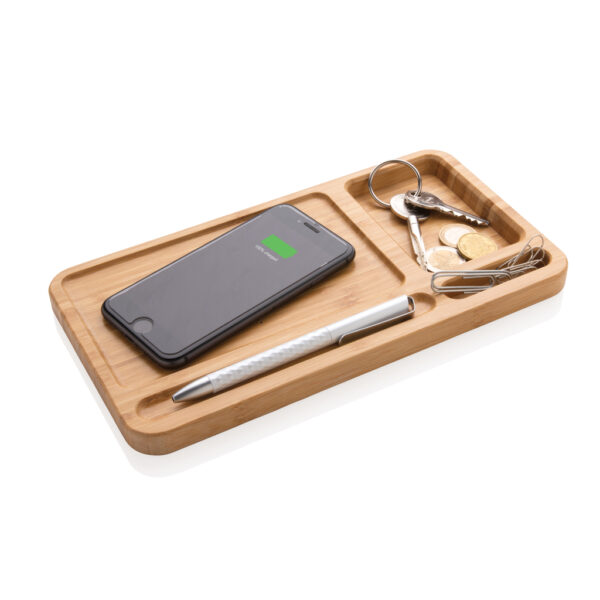 Bamboo desk organiser 10W wireless charger - Chargers & Powerbanks