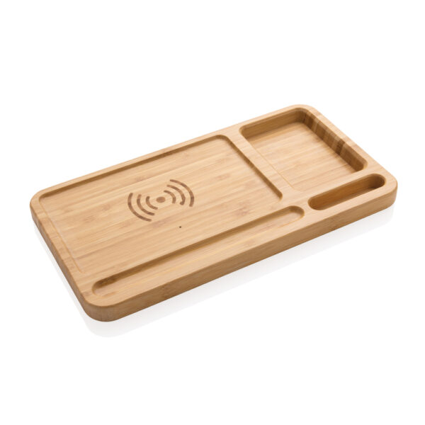 Bamboo desk organiser 10W wireless charger - Chargers & Powerbanks