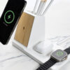 Ontario recycled plastic & bamboo 3-in-1 wireless charger - Chargers & Powerbanks