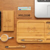 Bamboo desk organiser 5W wireless charger - Chargers & Powerbanks