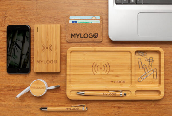 Bamboo desk organiser 5W wireless charger - Chargers & Powerbanks