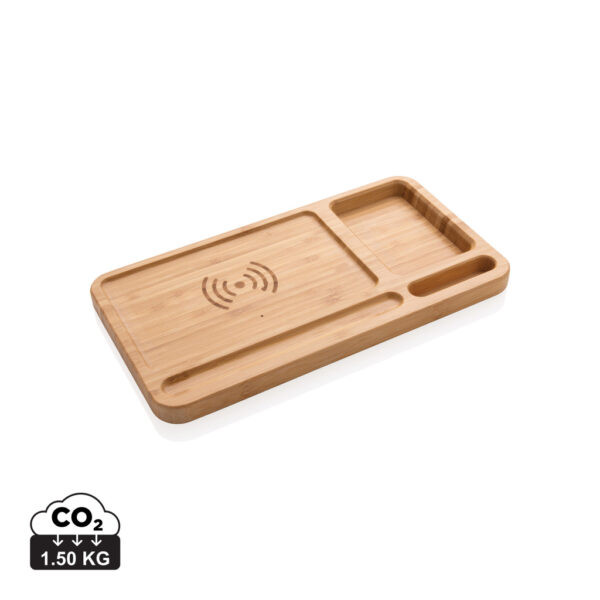 Bamboo desk organiser 5W wireless charger - Chargers & Powerbanks