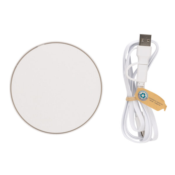 RCS standard recycled plastic 10W wireless charger - White