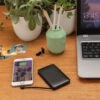 5.000 mAh Pocket Powerbank with integrated cables - Black