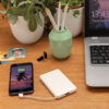 5.000 mAh Pocket Powerbank with integrated cables - White