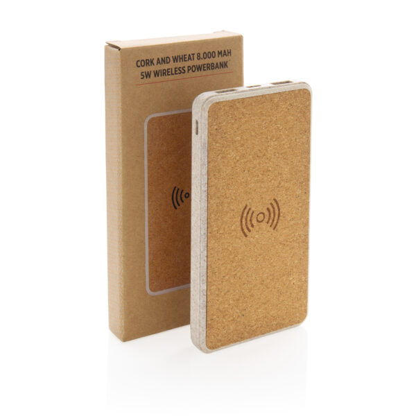 Cork and Wheat Straw 8.000 mAh 5W wireless powerbank - Chargers & Powerbanks