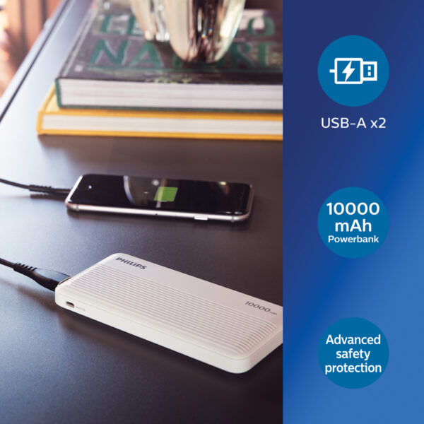 Philips 10.000 mAh slim powerbank - Chargers & Powerbanks