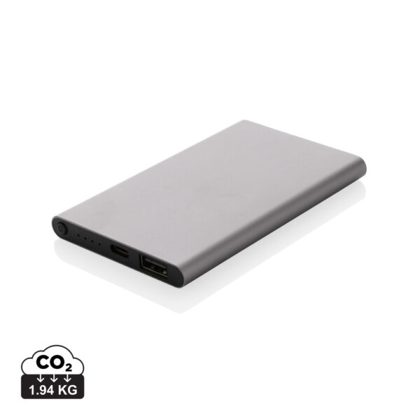 RCS recycled plastic/aluminum 4000 mah powerbank with type C - Anthracite