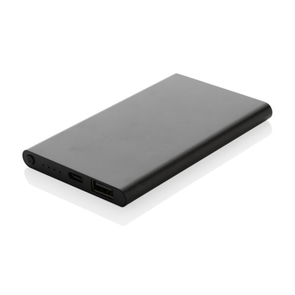 RCS recycled plastic/aluminum 4000 mah powerbank with type C - Black