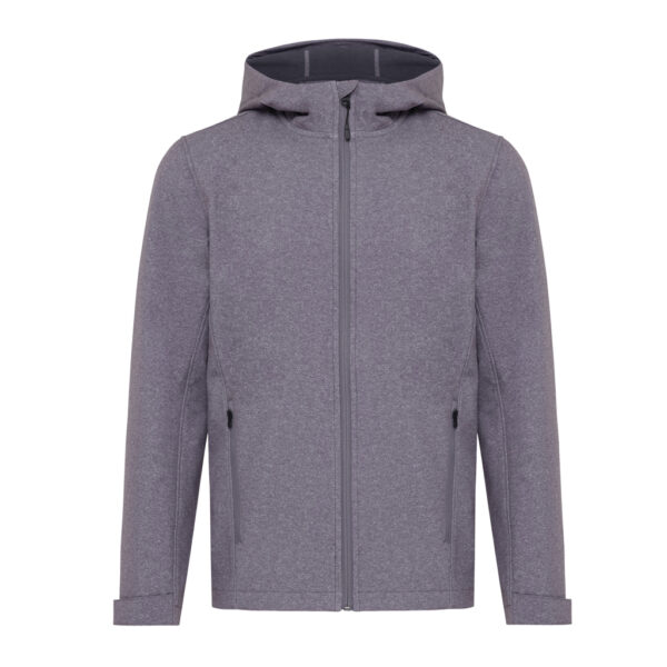 Iqoniq Makalu men recycled polyester soft shell jacket - Vulcano Heather Grey