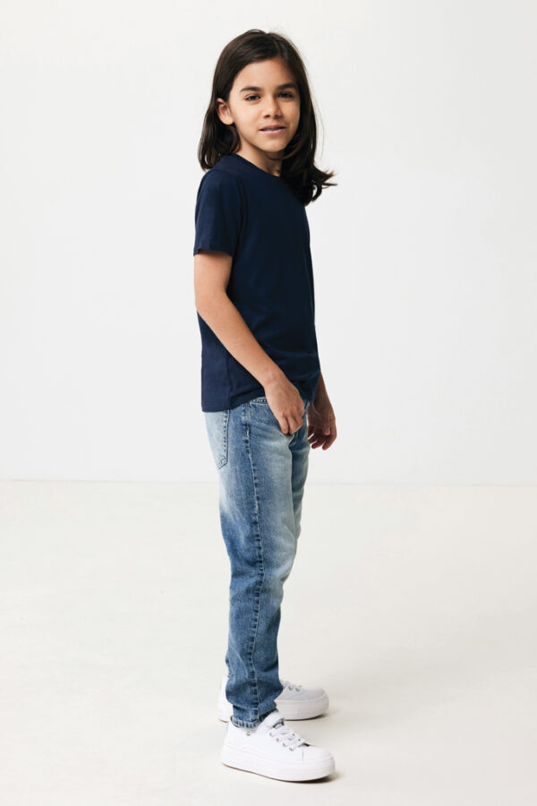 Iqoniq Koli kids lightweight recycled cotton t-shirt - Navy