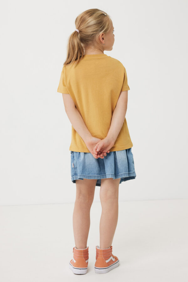 Iqoniq Koli kids lightweight recycled cotton t-shirt - Ochre Yellow