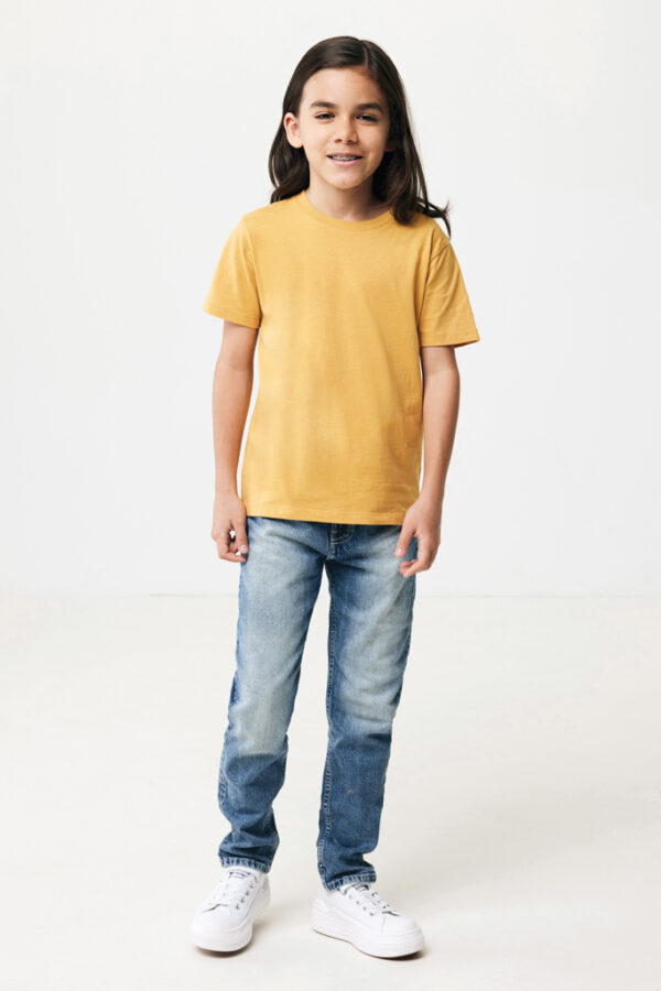 Iqoniq Koli kids lightweight recycled cotton t-shirt - Ochre Yellow