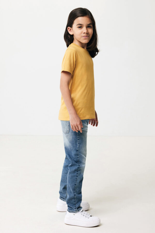 Iqoniq Koli kids lightweight recycled cotton t-shirt - Ochre Yellow