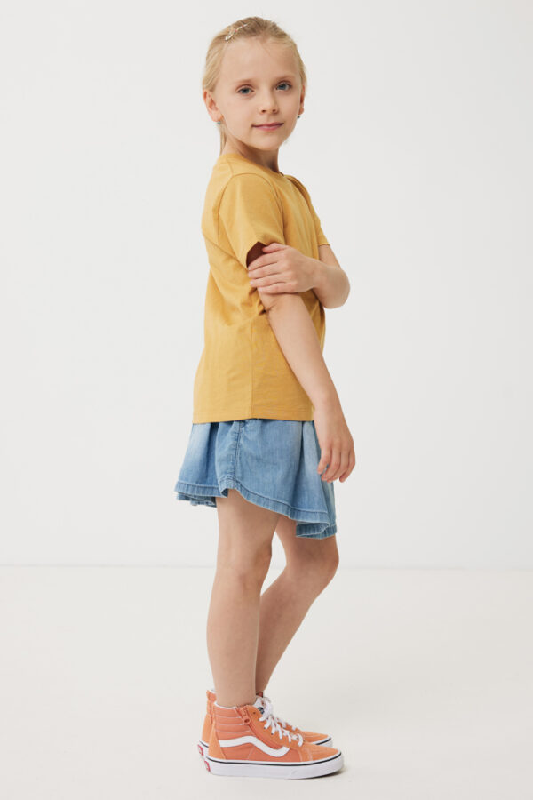 Iqoniq Koli kids lightweight recycled cotton t-shirt - Ochre Yellow