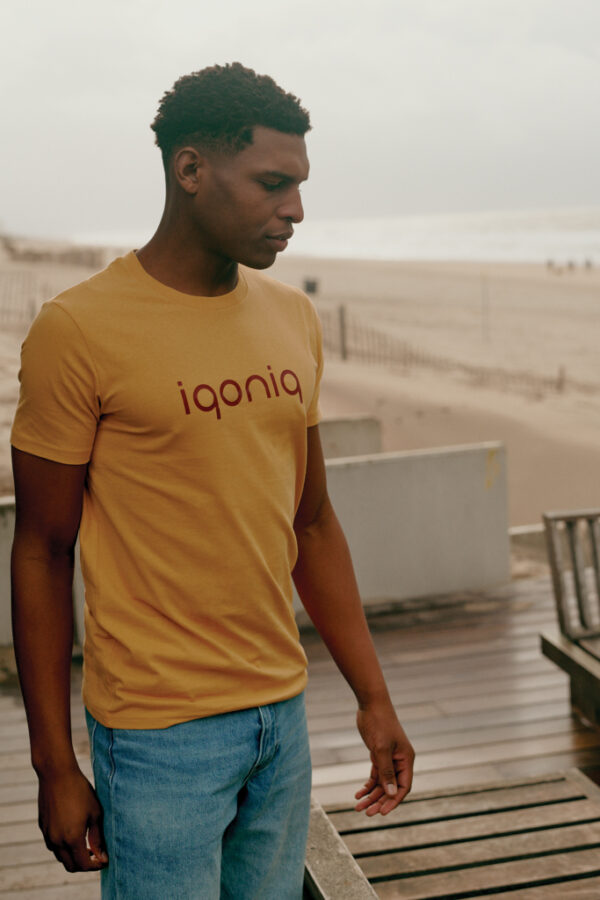 Iqoniq Bryce recycled cotton t-shirt - Ochre Yellow