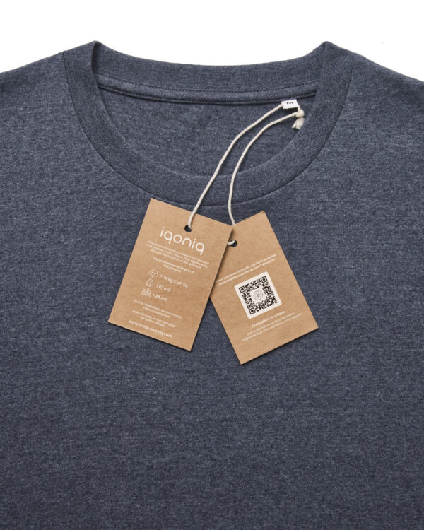 Iqoniq Manuel recycled cotton t-shirt undyed - Heather Navy