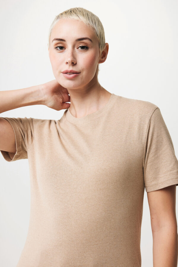 Iqoniq Manuel recycled cotton t-shirt undyed - Heather Brown