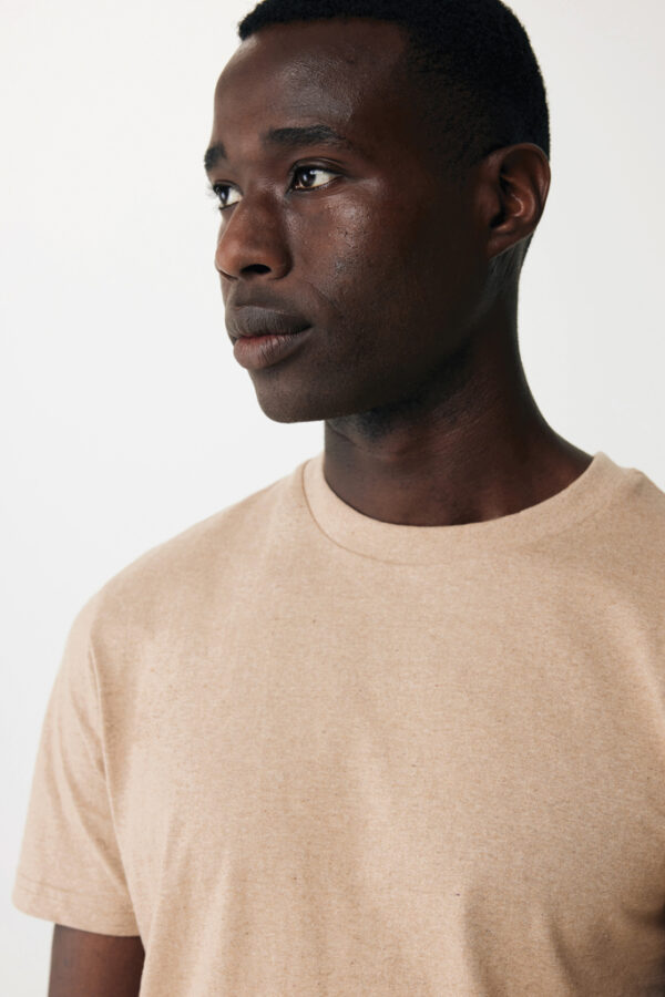 Iqoniq Manuel recycled cotton t-shirt undyed - Heather Brown