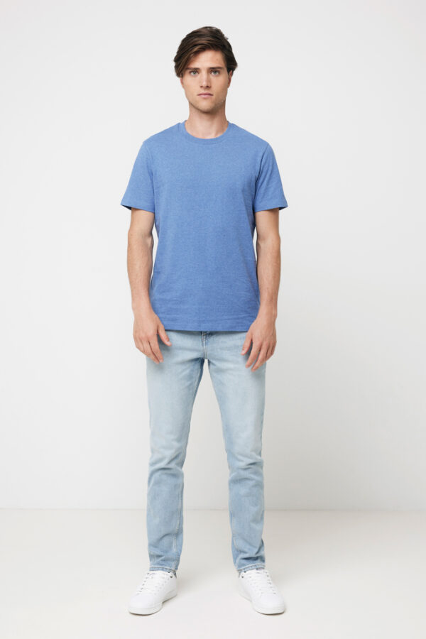 Iqoniq Manuel recycled cotton t-shirt undyed - Heather Blue