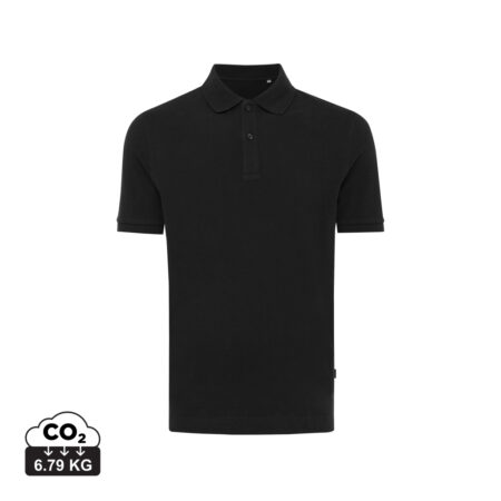 Iqoniq Yosemite recycled cotton pique polo - Black