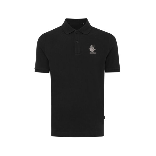 Iqoniq Yosemite recycled cotton pique polo - Black