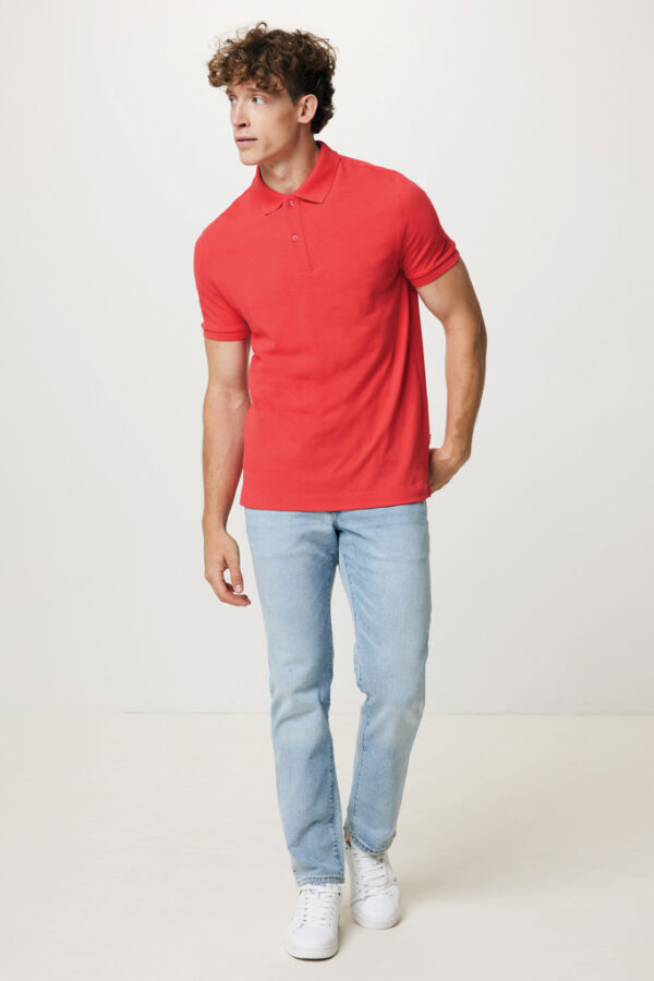 Iqoniq Yosemite recycled cotton pique polo - Luscious Red