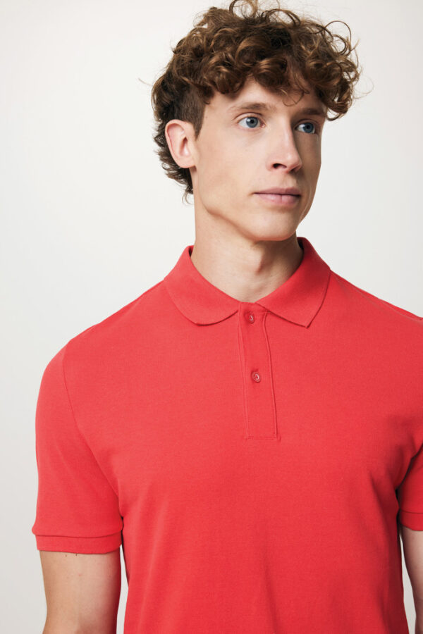 Iqoniq Yosemite recycled cotton pique polo - Luscious Red