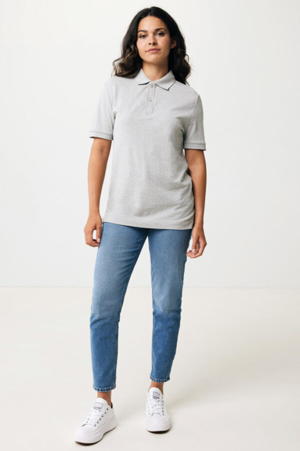 Iqoniq Yosemite recycled cotton pique polo - Heather Grey