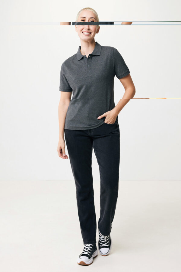 Iqoniq Yosemite recycled cotton pique polo - Heather Anthracite