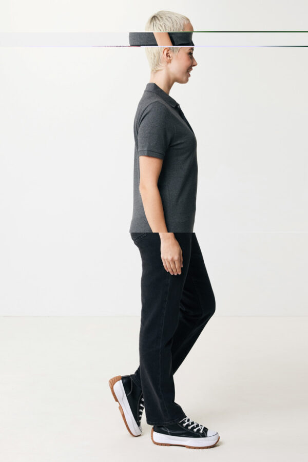 Iqoniq Yosemite recycled cotton pique polo - Heather Anthracite