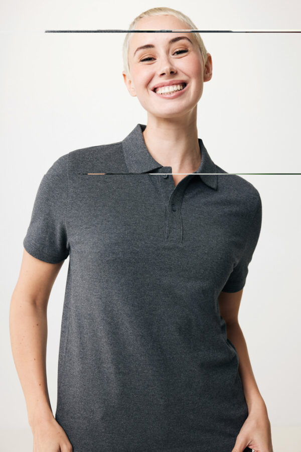 Iqoniq Yosemite recycled cotton pique polo - Heather Anthracite