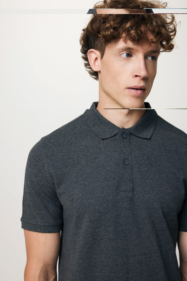 Iqoniq Yosemite recycled cotton pique polo - Heather Anthracite